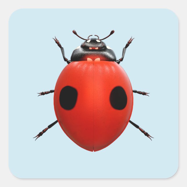 Lucky Ladybug Square Sticker (Front)