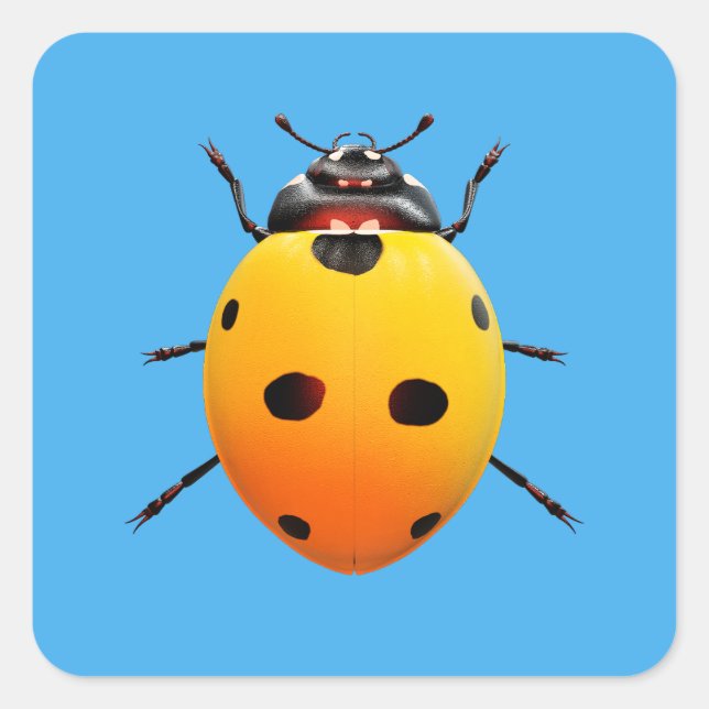 Lucky Ladybug Square Sticker (Front)