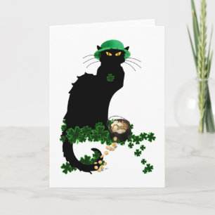 Lucky Le Chat Noir St. Patrick's Day Card