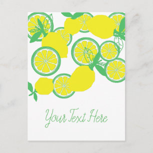 Lucky Lemons Organic Funky Postcard