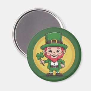 Lucky Leprechaun and Clover Magnet