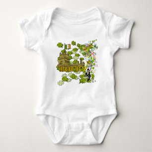 Lucky Leprechaun and His Irish Castle Baby Bodysuit