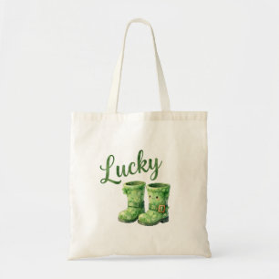 Lucky Leprechaun Boots Watercolor Patrick's Day  Tote Bag