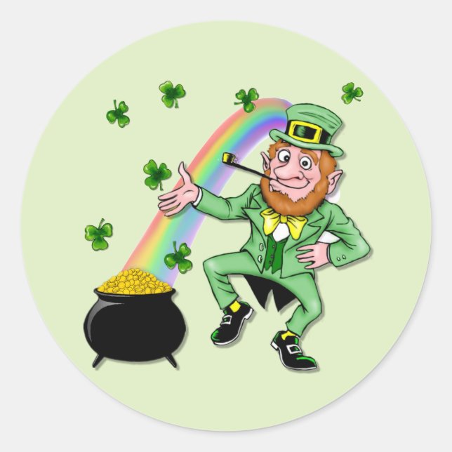Lucky Leprechaun Classic Round Sticker (Front)