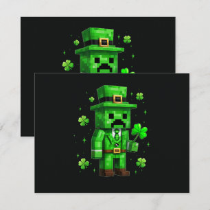 Lucky Leprechaun Funny St Patrick's Day Video Game Invitation