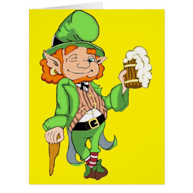 Lucky Leprechaun Giant St. Patrick's Greeting Card (Front)
