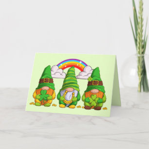 Lucky Leprechaun Gnomes Card