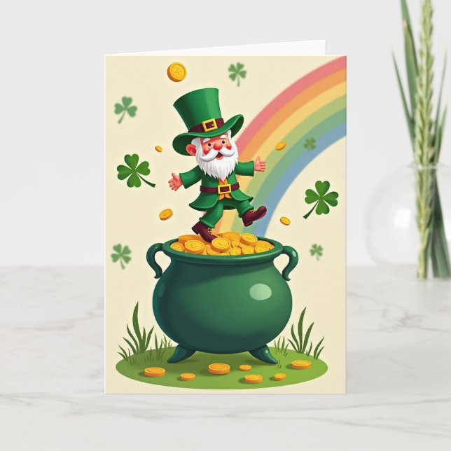 Lucky Leprechaun Gold Coin Card (Front)