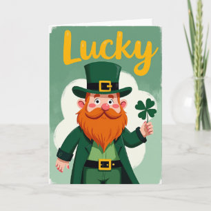 Lucky Leprechaun Gold Script Card