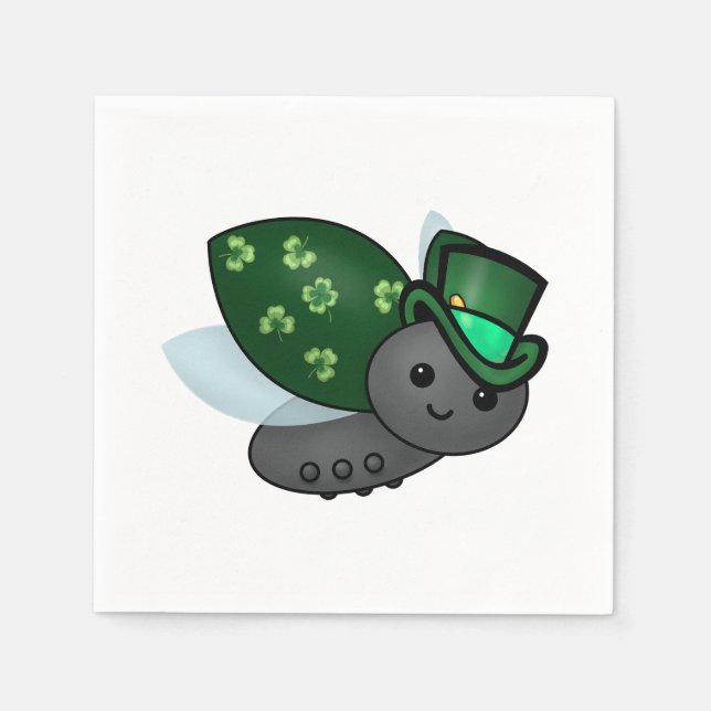 Lucky Leprechaun Ladybug Napkin (Front)