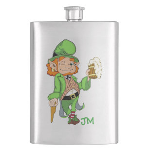 Lucky Leprechaun Personalised Flask