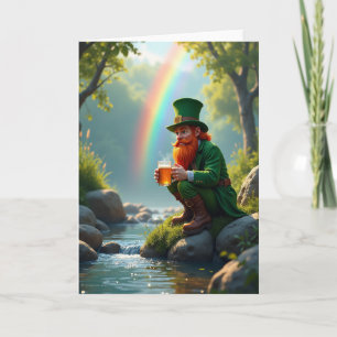 Lucky Leprechaun Scene Greeting Card