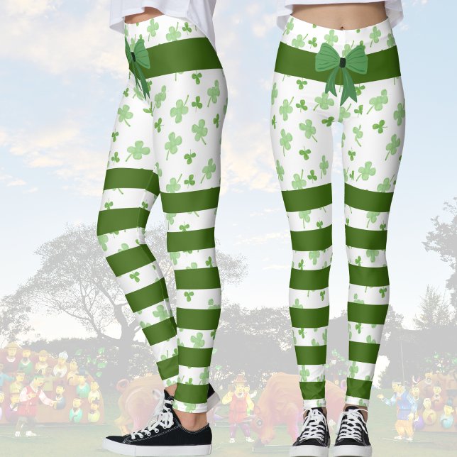 Lucky Leprechaun Socks St. Patrick's Day Leggings  (Lucky Green Leprechaun Socks St. Patrick's Day Leggings)