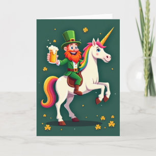 Lucky Leprechaun Unicorn Ride Card