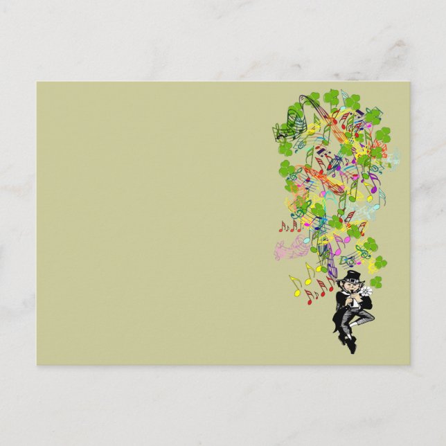 Lucky Leprechaun With Shamrocks Postcard (Front)