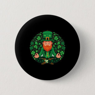 Lucky Leprechaun Yoga Meditation And Relaxation Ir 6 Cm Round Badge