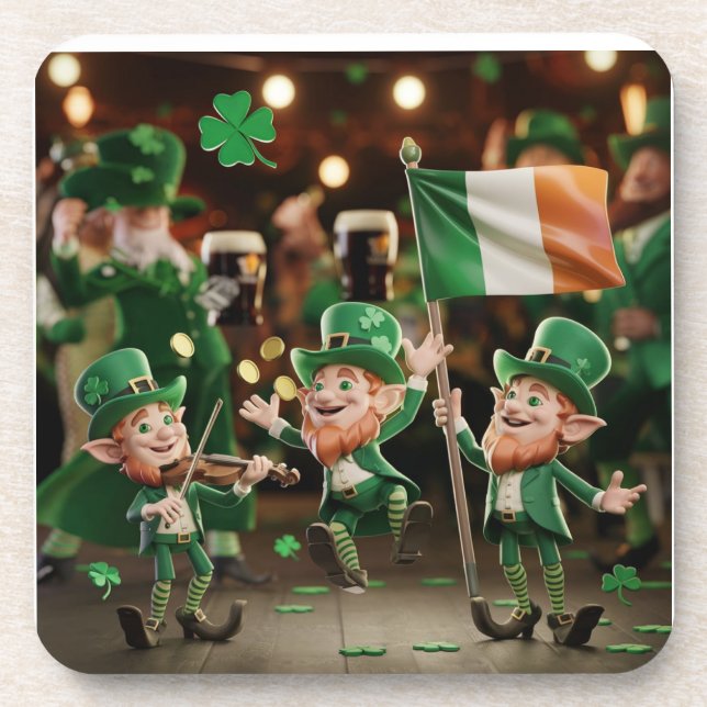 Lucky leprechauns saint Patrick Coaster (Front)