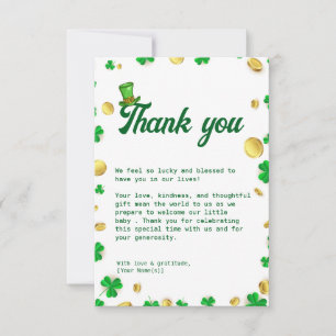 Lucky Little One – St. Patrick’s Day Baby Shower Thank You Card