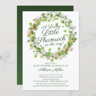 Lucky Little Shamrock Baby Shower Invitation
