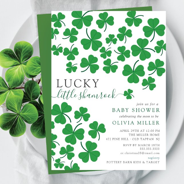 Lucky Little Shamrock Baby Shower Invitation (Creator Uploaded)