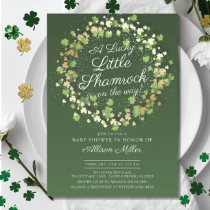 Lucky Little Shamrock Baby Shower Invitation