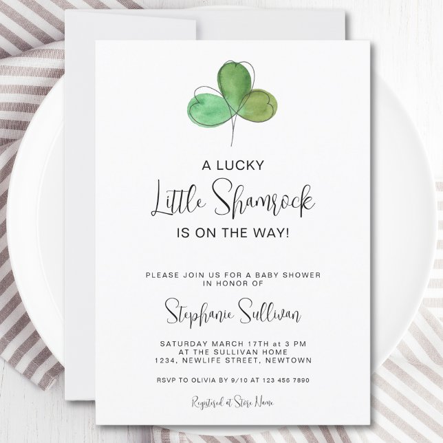 Lucky Little Shamrock Baby Shower Invitation (Creator Uploaded)