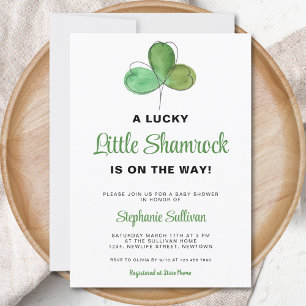 Lucky Little Shamrock Baby Shower Invitation