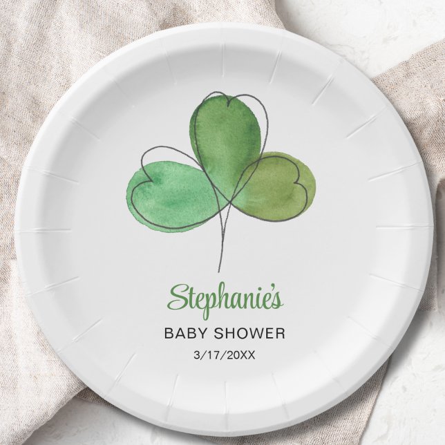 Lucky Little Shamrock Baby Shower Paper Plate (Creator Uploaded)