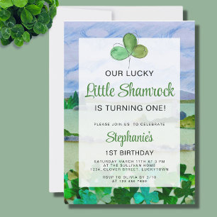 Lucky Little Shamrock First Birthday  Invitation