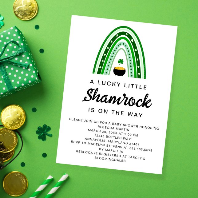 Lucky Little Shamrock St. Patrick's Baby Shower Invitation (Creator Uploaded)