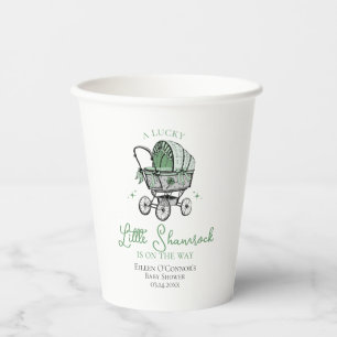 Lucky Little Shamrock St Patricks Baby Shower Paper Cups