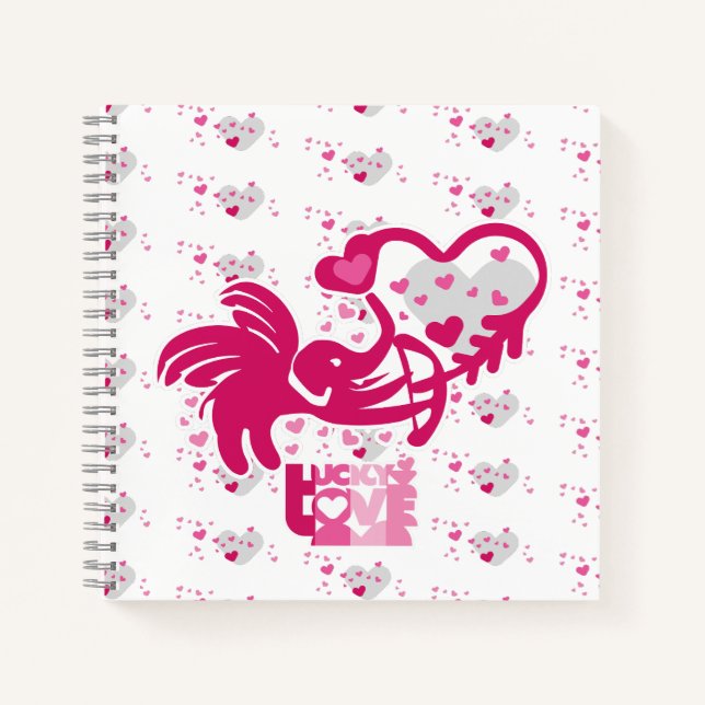 LUCKY LOVE ELEPHANT CUPID ELEPHANT BY MASANSER NOTEBOOK (Front)