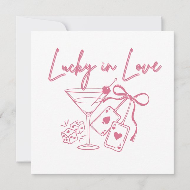 Lucky Love Vegas Casino Bachelorette Bridal Party Invitation (Front)