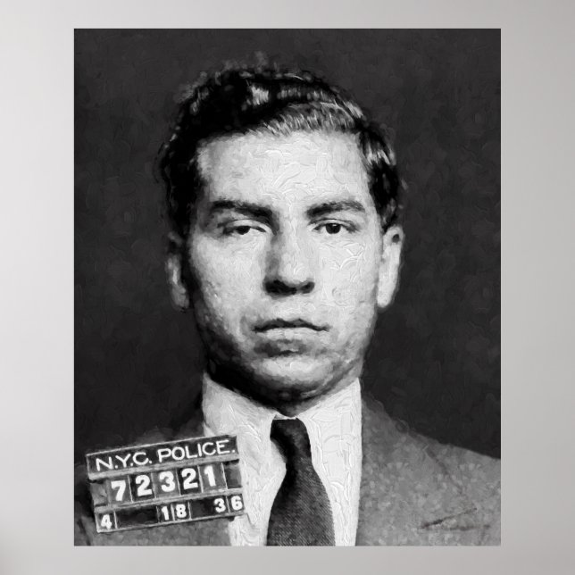 LUCKY LUCIANO MUGSHOT PAINTERLY POSTER (Front)