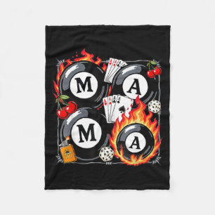 Lucky Mama Billiard 8 Cherry Mother's Day Mom Life Fleece Blanket