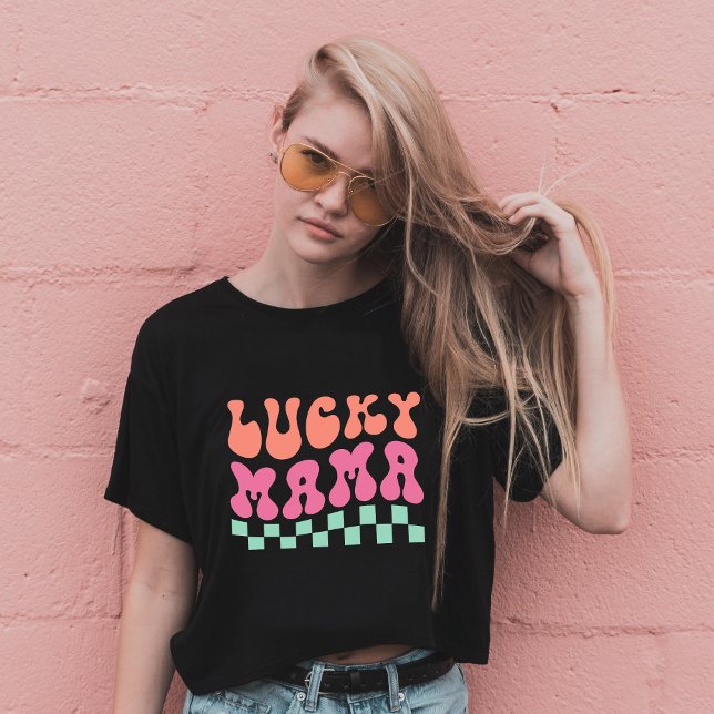 Lucky MAMA , retro font typography T-Shirt (Creator Uploaded)