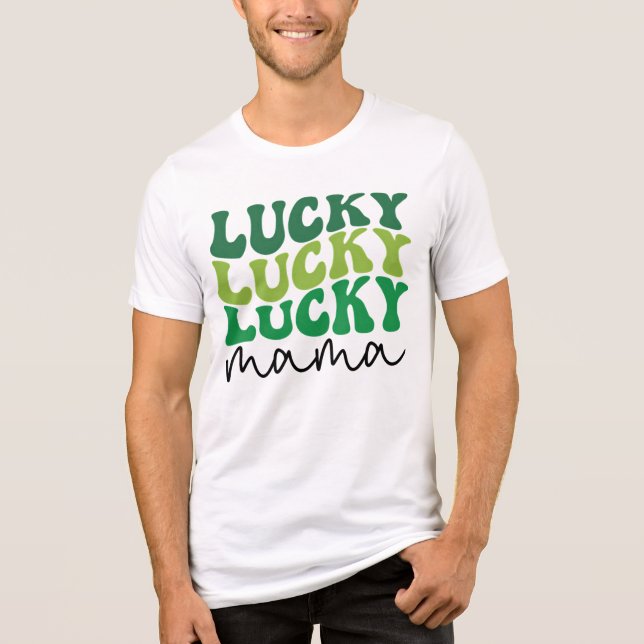 Lucky Mama Retro St. Patrick's Day Tri-Blend Shirt (Front)