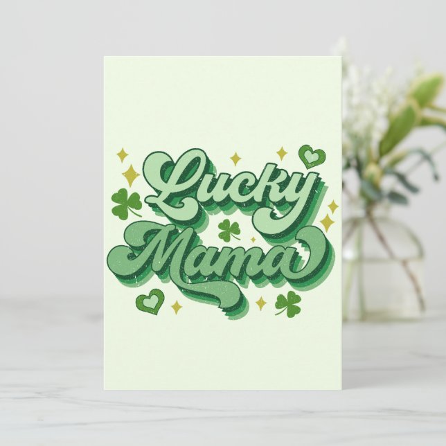 Lucky Mama St Patrick's Day Holiday Card (Standing Front)