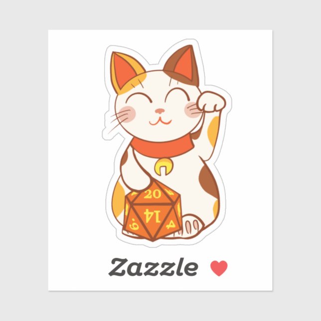 Lucky Maneki Neko RPG Dice Calico Cat (Sheet)