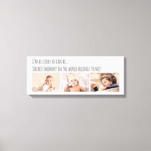 Lucky Me Best Mummy Photos Customised Canvas Print (Front)