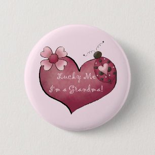 Lucky Me I'm a Grandma Tshirts and Gifts 6 Cm Round Badge
