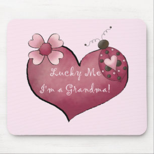 Lucky Me I'm a Grandma Tshirts and Gifts Mouse Pad
