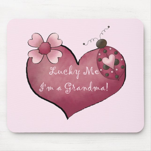 Lucky Me I'm a Grandma Tshirts and Gifts Mouse Pad (Front)