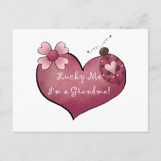 Lucky Me I'm a Grandma Tshirts and Gifts Postcard (Front)