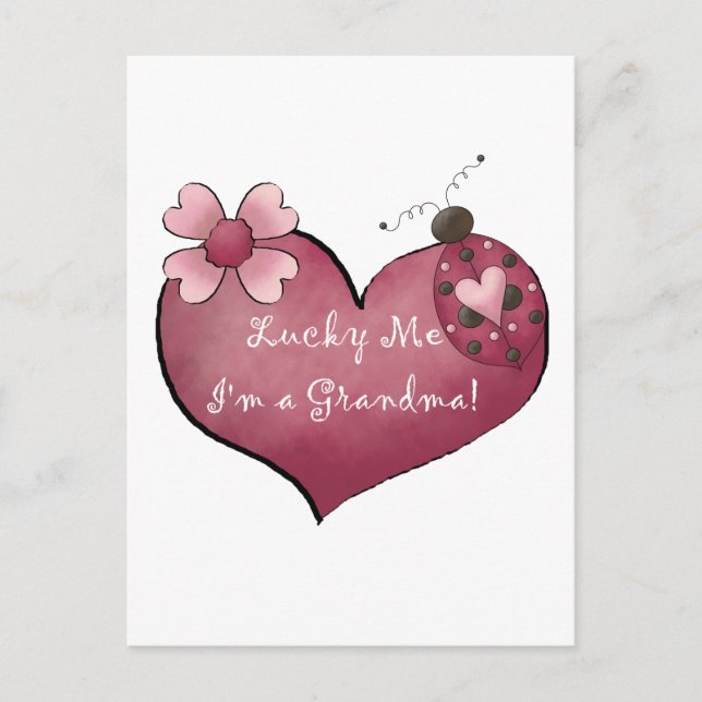 Lucky Me I'm a Grandma Tshirts and Gifts Postcard (Front)