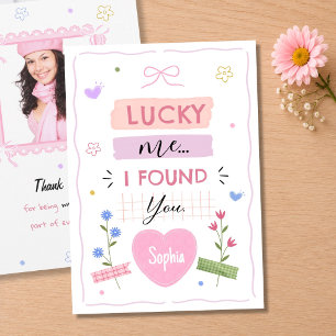 Lucky Me Preppy Romantic Photo Card for Him or Her