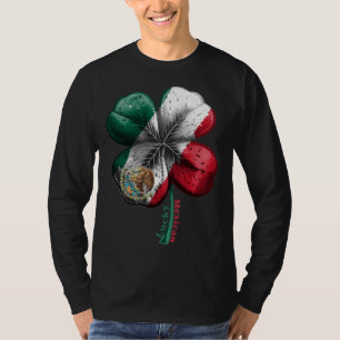 Lucky Mexican Four Leaf C Mexico Flag T-Shirt