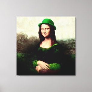 Lucky Mona Lisa St. Patrick's Day Canvas Print