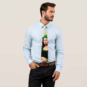 Lucky Mona Lisa St. Patrick's Day Tie