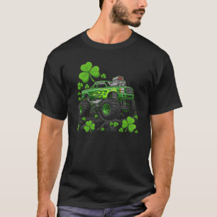 Lucky Monster Truck Green Flame Graphic T-Shirt